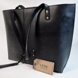 S-ZONE Women Vintage Genuine Leather Tote Bag with Removable Insert